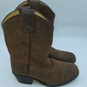 Masterson Boot Co Kids Brown Suede Western Cowboy Boots Size 10.5 M